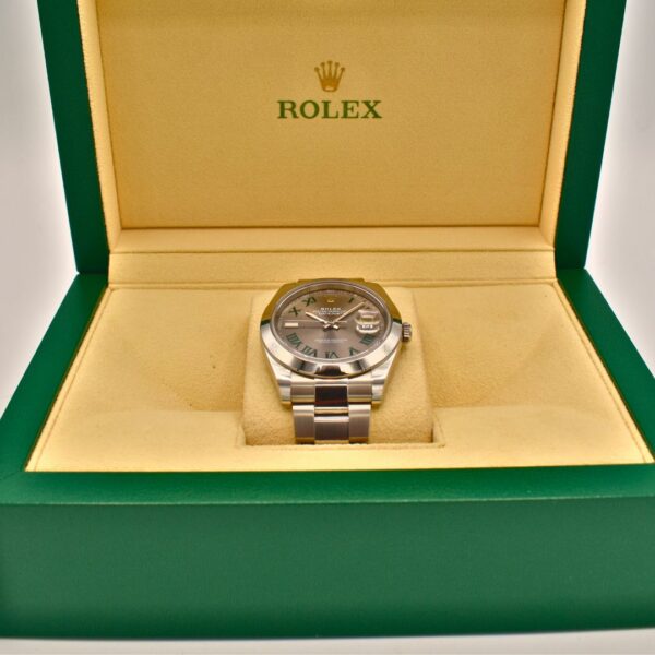 Montre Rolex Datejust 41 Wimbledon Acier Oysterst Index Vert