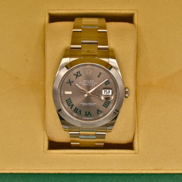 Montre Rolex Datejust 41 Wimbledon Acier Oysterst Index Vert