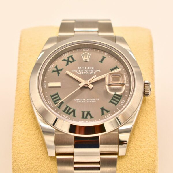 Montre Rolex Datejust 41 Wimbledon Acier Oysterst Index Vert