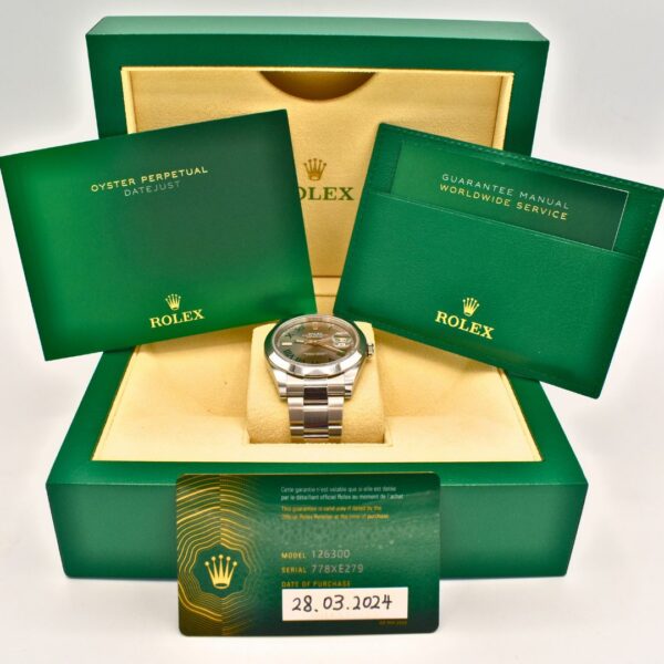 Montre Rolex Datejust 41 Wimbledon Acier Oysterst Index Vert