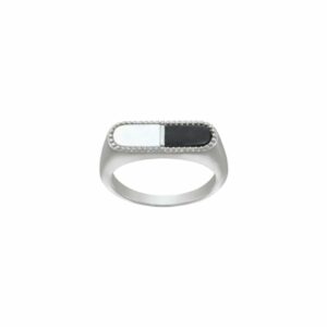 bague argent oxydes onyx nacres